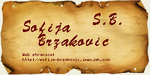 Sofija Brzaković vizit kartica
